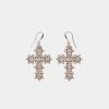 Accessori Carla G | Orecchini Croce Con Stelle Di Strass Argento