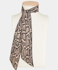 Accessori Carla G | Sciarpa Foulard Con Stampa Pitone Nero