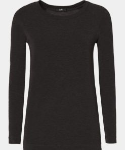 Abbigliamento Carla G | Maglia Basic In Jersey Di Viscosa Elasticizzato Leggero Con Scollo Rotondo E Maniche Raglan