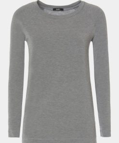 Abbigliamento Carla G | Maglia Basic In Jersey Di Viscosa Elasticizzato Leggero Con Scollo Rotondo E Maniche Raglan