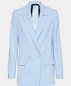 Abbigliamento Carla G | Blazer Doppiopetto Foderato In Crepe Di Viscosa Elasticizzato Con Bottoni Rivestiti