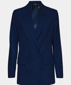 Abbigliamento Carla G | Blazer Doppiopetto Foderato In Crepe Di Viscosa Elasticizzato Con Bottoni Rivestiti