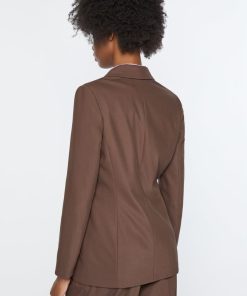 Abbigliamento Carla G | Blazer Doppiopetto Foderato In Gabardina Elasticizzata