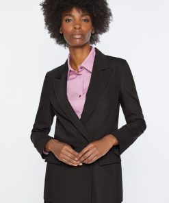 Abbigliamento Carla G | Blazer Doppiopetto Foderato In Gabardina Elasticizzata