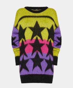 Abbigliamento Carla G | Maglia Over In Mohair Con Pattern Stelle Multicolore