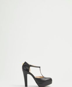 Scarpe Carla G | Mary Jane Modello Tango In Pelle Con Plateau Nero