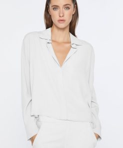 Abbigliamento Carla G | Camicia Boxy In Crepe De Chine Con Scollo A V