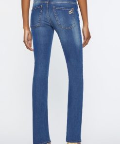 Abbigliamento Carla G | Jeans Bootcut In Tessuto Elasticizzato Con Lavaggio Medio Denim