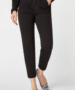 Abbigliamento Carla G | Pantaloni Joggers In Felpa Con Tasca Marsupio Nero