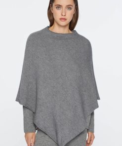 Abbigliamento Carla G | Poncho In Maglia Elasticizzata Con Nodo