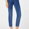 Abbigliamento Carla G | Jeans Skinny Elasticizzati A Vita Bassa Con Bottoni Gioiello Denim