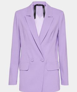 Abbigliamento Carla G | Blazer Doppiopetto Foderato In Crepe Di Viscosa Elasticizzato Con Bottoni Rivestiti