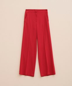 Abbigliamento Carla G | Pantaloni A Palazzo In Crepe Di Viscosa Elasticizzato Con Tasche Laterali