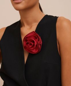 Accessori Carla G | Spilla A Forma Di Rosa In Crepe De Chine