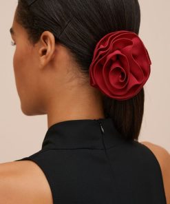 Accessori Carla G | Spilla A Forma Di Rosa In Crepe De Chine