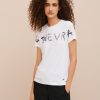 Abbigliamento Carla G | T-Shirt In Jersey Viscosa Elastan Leggero Con Stampa "Ginevra" Bianco