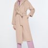 Abbigliamento Carla G | Cappotto Lungo A Vestaglia In Caban Lana Cashmere Con Maxi Collo Sciallato E Cappuccio