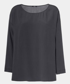 Abbigliamento Carla G | Maglia In Crepe De Chine Con Scollo Rotondo