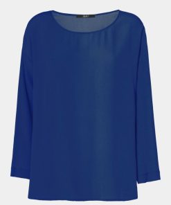 Abbigliamento Carla G | Maglia In Crepe De Chine Con Scollo Rotondo