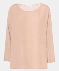 Abbigliamento Carla G | Maglia In Crepe De Chine Con Scollo Rotondo