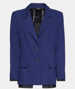 Abbigliamento Carla G | Blazer Monopetto In Gabardina Elasticizzata Con Fodera Piu Lunga