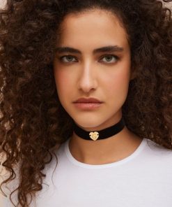 Accessori Carla G | Choker A Forma Di Cuore Con Nastro In Velluto Nero