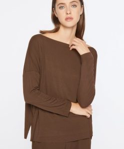 Abbigliamento Carla G | Maglia Oversize In Jersey Di Viscosa Elasticizzato Con Scollo A Barchetta