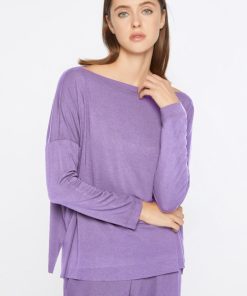 Abbigliamento Carla G | Maglia Oversize In Jersey Di Viscosa Elasticizzato Con Scollo A Barchetta