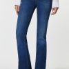 Abbigliamento Carla G | Jeans A Zampa In Tessuto Elasticizzato Con Bottoni Metallo Dorato Denim