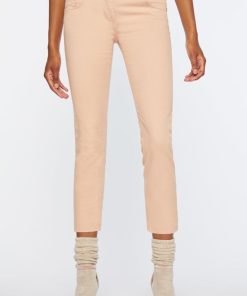 Abbigliamento Carla G | Jeans Slim Fit In Gabardina Di Cotone Elasticizzata Beige