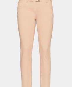 Abbigliamento Carla G | Jeans Slim Fit In Gabardina Di Cotone Elasticizzata Beige