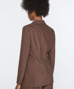 Abbigliamento Carla G | Blazer Doppiopetto Foderato In Gabardina Elasticizzata