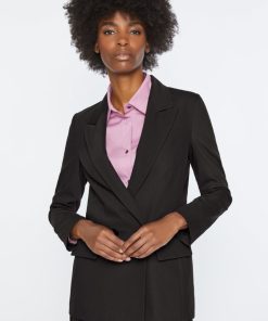 Abbigliamento Carla G | Blazer Doppiopetto Foderato In Gabardina Elasticizzata