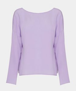 Abbigliamento Carla G | Maglia In Crepe De Chine Con Scollo A V Posteriore