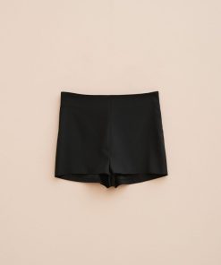 Abbigliamento Carla G | Short A Vita Alta In Crepe Di Viscosa Elasticizzata Nero