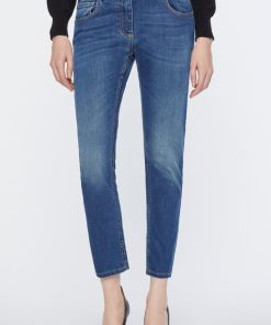 Abbigliamento Carla G | Jeans Slim Fit In Tessuto Elasticizzato Con Lavaggio Medio Denim