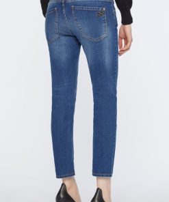 Abbigliamento Carla G | Jeans Slim Fit In Tessuto Elasticizzato Con Lavaggio Medio Denim