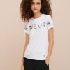 Abbigliamento Carla G | T-Shirt In Jersey Viscosa Elastan Leggero Con Stampa "Ginevra" Bianco